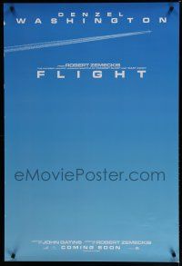 6x310 FLIGHT teaser DS 1sh '12 Denzel Washington, John Goodman, cool image of jet & contrail!