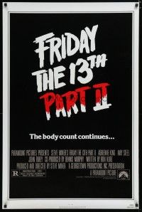 6x322 FRIDAY THE 13th PART II 1sh R80s slasher horror sequel, body count continues!