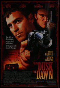 6x326 FROM DUSK TILL DAWN 1sh '95 close image of George Clooney & Quentin Tarantino, vampires!
