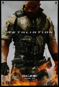 6x330 G.I. JOE: RETALIATION recalled teaser DS 1sh '13 great image of Dwayne Johnson as Roadblock!