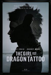 6x341 GIRL WITH THE DRAGON TATTOO advance DS 1sh '11 Daniel Craig, Rooney Mara in title role!