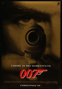 6x351 GOLDENEYE advance DS 1sh '95 Pierce Brosnan as secret agent James Bond 007, cool close-up!