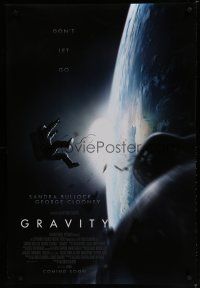 6x361 GRAVITY int'l advance DS 1sh '13 Sandra Bullock, George Clooney, adrift over Earth!