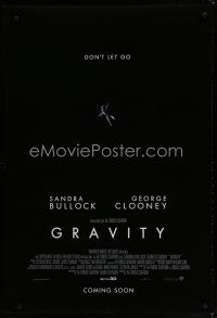 6x362 GRAVITY floating style int'l advance DS 1sh '13 Sandra Bullock, George Clooney, don't let go!