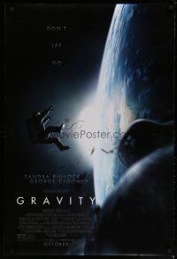 6x360 GRAVITY October style advance DS 1sh '13 Sandra Bullock, George Clooney, adrift over Earth!
