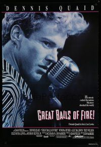6x364 GREAT BALLS OF FIRE int'l 1sh '89 Dennis Quaid as rock 'n' roll star Jerry Lee Lewis!