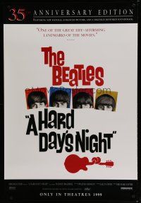 6x384 HARD DAY'S NIGHT teaser 1sh R99 great image of The Beatles, rock & roll classic!