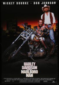 6x385 HARLEY DAVIDSON & THE MARLBORO MAN 1sh '91 Mickey Rourke & Don Johnson in title roles!