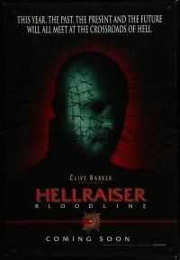6x395 HELLRAISER: BLOODLINE teaser DS 1sh '96 Clive Barker, Pinhead at the crossroads of hell!
