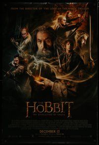 6x406 HOBBIT: THE DESOLATION OF SMAUG int'l advance DS 1sh '13 Peter Jackson directed, cool cast montage!