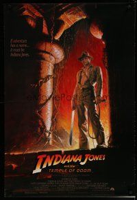 6x425 INDIANA JONES & THE TEMPLE OF DOOM 1sh '84 adventure is Ford's name, Bruce Wolfe art!
