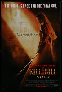 6x451 KILL BILL: VOL. 2 advance DS 1sh '04 bride Uma Thurman with katana, Quentin Tarantino!