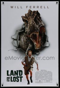 6x464 LAND OF THE LOST DS 1sh '09 image of Will Ferrell running from dinosaur!
