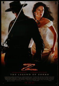 6x478 LEGEND OF ZORRO not-yet-rated style advance 1sh '05 Antonio Banderas is Zorro, sexy Zeta-Jones