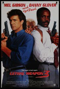 6x489 LETHAL WEAPON 3 advance 1sh '92 great image of cops Mel Gibson, Glover, & Joe Pesci!