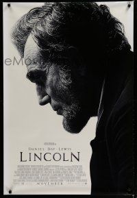 6x495 LINCOLN advance DS 1sh '12 cool image of Daniel Day-Lewis in title role!