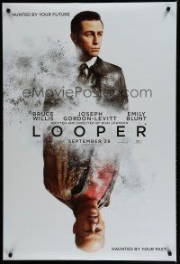 6x508 LOOPER teaser DS 1sh '12 cool image of Bruce Willis & Joseph Gordon-Levitt!