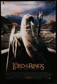 6x515 LORD OF THE RINGS: THE TWO TOWERS advance DS 1sh '02 J.R.R. Tolkien, Christopher Lee!