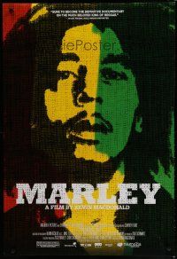 6x535 MARLEY DS 1sh '12 reggae music, cool red, yellow & green image of Bob Marley!