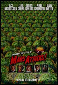 6x536 MARS ATTACKS! advance DS 1sh '96 directed by Tim Burton, great image of many alien brains!