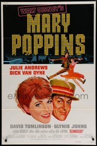 6x539 MARY POPPINS style A 1sh R80 Julie Andrews & Dick Van Dyke in Walt Disney's musical classic!