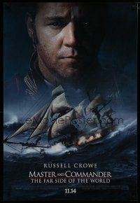 6x542 MASTER & COMMANDER style A advance DS 1sh '03 super close-up of Russell Crowe!