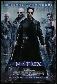 6x546 MATRIX advance DS 1sh '99 Keanu Reeves, Carrie-Anne Moss, Fishburne, Wachowski's classic!