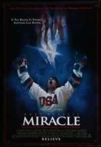 6x559 MIRACLE DS 1sh '04 Kurt Russell plays Olympic ice hockey, cool artwork!