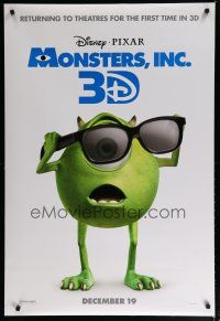 6x563 MONSTERS, INC. advance DS 1sh R12 best Disney & Pixar computer animated CGI cartoon!