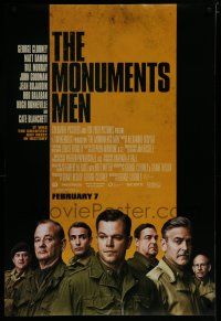 6x564 MONUMENTS MEN advance DS 1sh '14 George Clooney, Matt Damon, Bill Murray, John Goodman!