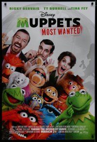6x573 MUPPETS MOST WANTED advance DS 1sh '14 Ricky Gervais, Ty Burrell, Tina Fey!