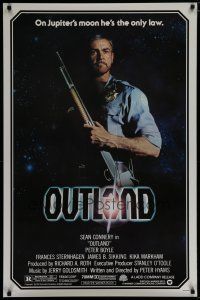 6x618 OUTLAND 1sh '81 Sean Connery posing with shotgun is the only law on Jupiter's moon!