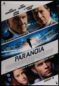 6x627 PARANOIA advance DS 1sh '13 Liam Hemsworth, Gary Oldman, Amber Heard, Harrison Ford!