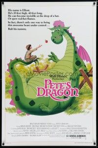 6x635 PETE'S DRAGON 1sh R84 Walt Disney, Helen Reddy, colorful art of Pete & Elliott!