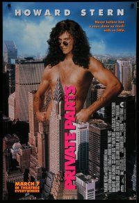 6x654 PRIVATE PARTS March advance DS 1sh '96 wacky image of naked Howard Stern in New York City!