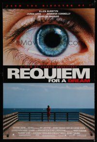 6x676 REQUIEM FOR A DREAM DS 1sh '00 addicts Jared Leto & Jennifer Connelly, cool eye image!