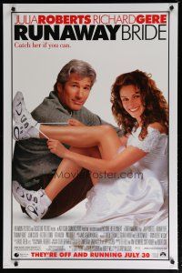 6x690 RUNAWAY BRIDE advance 1sh '99 great image of Richard Gere sitting with sexy Julia Roberts!