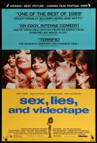 6x710 SEX, LIES, & VIDEOTAPE 1sh '89 James Spader, Andie MacDowell, Steven Soderbergh directed!