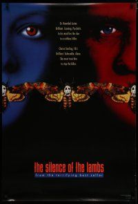 6x728 SILENCE OF THE LAMBS style C teaser 1sh '90 Foster & Hopkins both w/ moths over mouths!