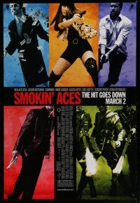 6x734 SMOKIN' ACES advance DS 1sh '07 Ben Affleck, Jason Bateman, Ryan Reynolds, Alicia Keys!