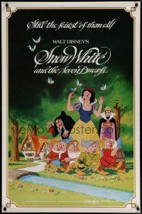 6x740 SNOW WHITE & THE SEVEN DWARFS 1sh R83 Walt Disney animated cartoon fantasy classic!