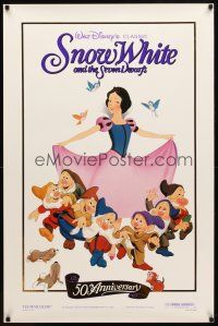 6x741 SNOW WHITE & THE SEVEN DWARFS foil 1sh R87 Walt Disney animated cartoon fantasy classic!