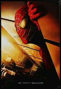 6x750 SPIDER-MAN teaser 1sh '02 Tobey Maguire w/WTC towers in eyes, Marvel Comics!