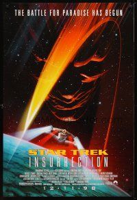 6x764 STAR TREK: INSURRECTION advance DS 1sh '98 Patrick Stewart as Capt Jean-Luc Picard, cool art!