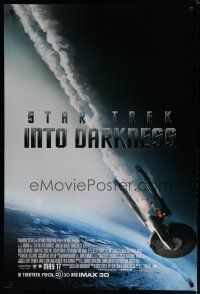 6x756 STAR TREK INTO DARKNESS advance DS 1sh '13 Peter Weller, cool image of crashing starship!
