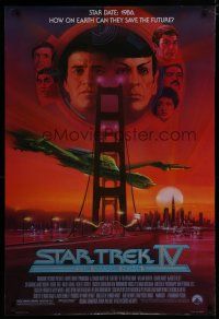 6x757 STAR TREK IV 1sh '86 art of Leonard Nimoy, Shatner & Klingon Bird-of-Prey by Bob Peak!