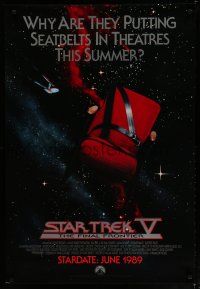 6x760 STAR TREK V advance 1sh '89 The Final Frontier, image of theater chair w/seatbelt!