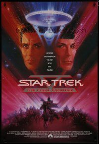 6x758 STAR TREK V 1sh '89 The Final Frontier, art of William Shatner & Leonard Nimoy by Bob Peak!