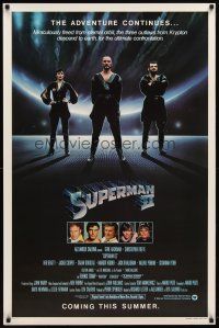 6x772 SUPERMAN II teaser 1sh '81 Christopher Reeve, Terence Stamp, cool image of villains!