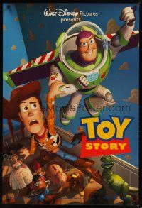 6x803 TOY STORY DS 1sh '95 Disney & Pixar cartoon, great image of Buzz & Woody flying!